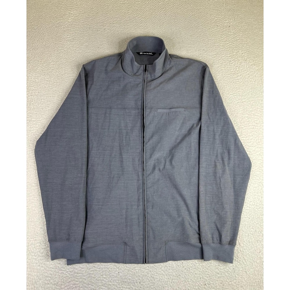 TravisMathew Jacket Mens Large Gray Full Zip Bomber Lightweight Stretch Golf